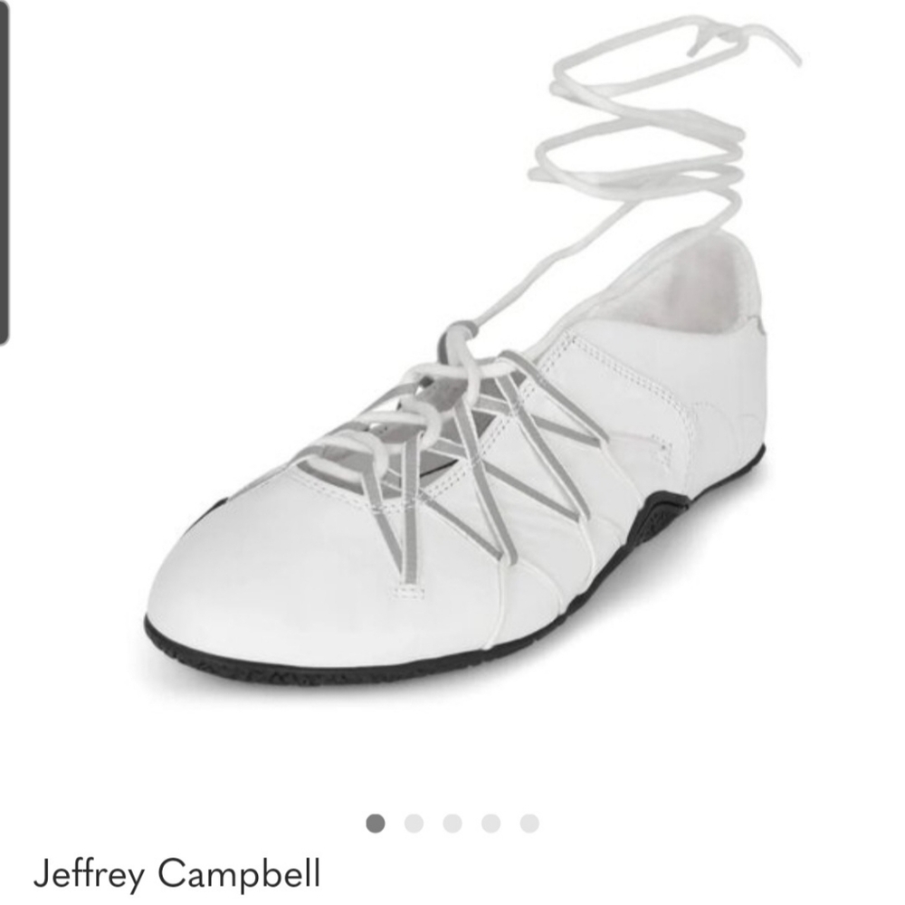 Jeffrey Campbell White Lace-Up Ballet Flat